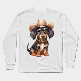 Cowboy Dachshund Dog Long Sleeve T-Shirt